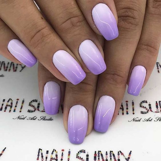23 Cute And Simple Ideas For Ombre Nails - Stayglam | Purple Ombre Nails, Nail  Art Ombre, Ombre Nail Designs