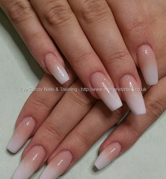Pink And White Acrylic Ombre Fade | Faded Nails, White Acrylic Nails, Pink  Acrylic Nails