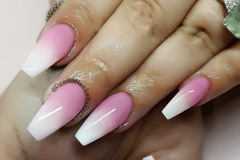 How To Do Ombre Nails | #Acrylicnails | Pink & White Ombre Nails - Youtube