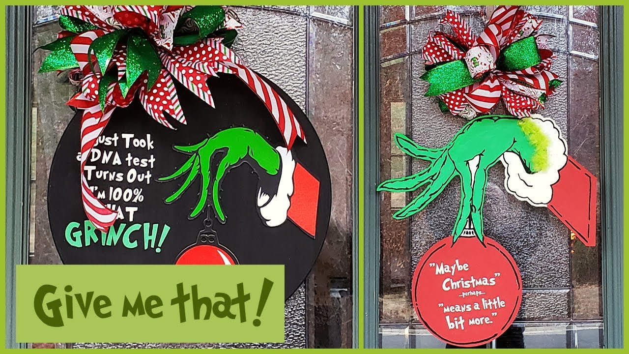Grinch Hand Wreath Christmas Decorations - Youtube