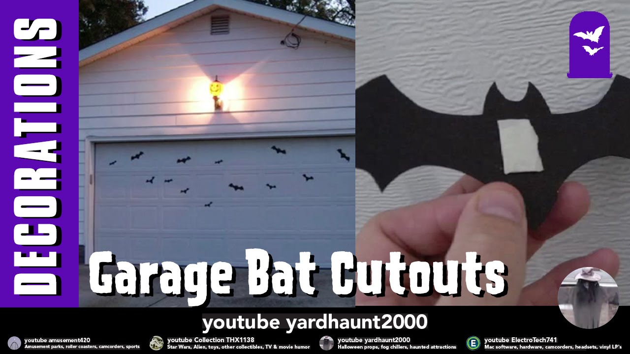 Bat Cut-Outs On Garage Door Simple Idea Halloween Video Slide Show - Youtube