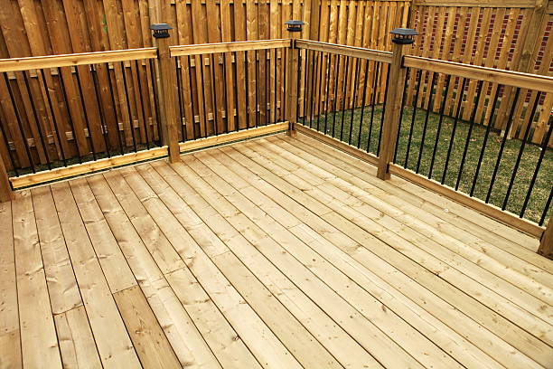 New Wooden Deck Stock Photo - Download Image Now - Deck, Wood - Material,  Fence - Istock