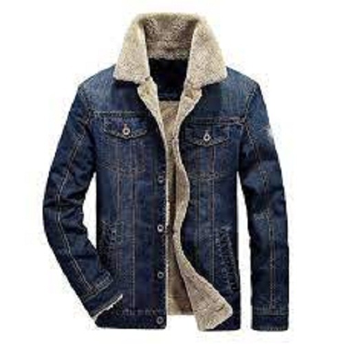 Party Wear Blue Color Mens Denim Winter Jacket With Four Pockets Chest  Size: 34 At Best Price In Delhi | B. M. Garments