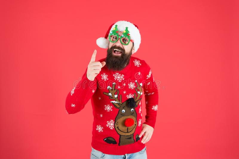Winter Presentation. Happy New Year Celebration. Join Holiday Celebration. Party  Outfit. Sweater With Deer Stock Photo - Image Of Advertisement, Knitted:  165878396